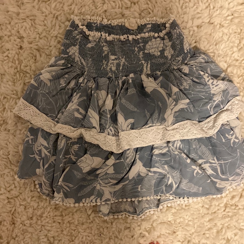 Surf gypsy blue floral skirt